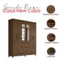 Imagem de Guarda Roupa Casal New Cuba Com Espelho E Cômoda Venus Castanho Wood Flex- Moval