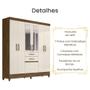 Imagem de Guarda Roupa Casal New Mafra Com Espelho 7 Portas Castanho Wood Off White Moval