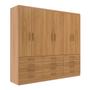 Imagem de Guarda-Roupa Casal New Mônaco 6 Portas 12 Gavetas Cinnamomo - Evidência Móveis