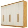 Imagem de Guarda-Roupa Casal Oslo 6 Portas 4 Gavetas 100% Mdf Peroba/Off White - Mademarques