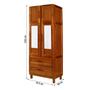 Imagem de Guarda-Roupa Casal Piauí 4 Portas 2 Gavetas 1 Prateleira com Espelhoclean Ypê - Rodmóveis