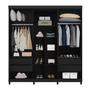 Imagem de Guarda Roupa Casal Porto Bello Plus 6 Portas e 4 Gavetas Cor Preto - Rud Rack