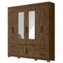 Imagem de Guarda Roupa Casal Porto Com Espelho 8 Portas Castanho Wood Moval