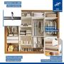 Imagem de Guarda-roupa Casal Premium Firenze com Espelho 2 Portas Ripadas 2 Portas com Espelho 4 Gavetas