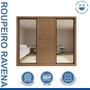 Imagem de Guarda Roupa Casal Premium Ravena 242cm com Espelho 2 Portas com Espelho 1 Porta Ripada 6 Gavetas Espresso Móveis