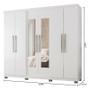 Imagem de Guarda Roupa Casal Prime 7000 com New Pés e Cômoda 8000 com Cabeceira Luiza 140cm Branco - Araplac