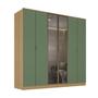 Imagem de Guarda-Roupa Casal Ravi 6 Portas 4 Gavetas 100%mdf Olmo/Verde - Mambel