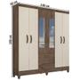 Imagem de Guarda-Roupa Casal Real 6 Portas 2 Gavetas com Espelho Atualle Móveis