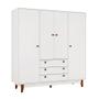 Imagem de Guarda-Roupa Casal Retrô 4 PT 3 GV Branco
