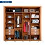 Imagem de Guarda-Roupa Casal Romanus 2 Portas 4 Gavetas com Espelho Freijo/Off White - Caemmun