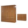Imagem de Guarda-Roupa Casal Ruby 6 Portas 9 Gavetas com Cômoda 10 Gavetas Cinamomo - Panorama Móveis