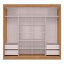 Imagem de Guarda-Roupa Casal Seul 100% Mdf 2 Portas 4 Gavetas com Espelho Freijo/Nero - Mx Móveis