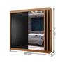 Imagem de Guarda-Roupa Casal Seul 100% Mdf 2 Portas 4 Gavetas com Espelho Freijo/Nero - Mx Móveis