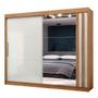 Imagem de Guarda-Roupa Casal Seul 100% Mdf 2 Portas 4 Gavetas com Espelho Freijo/Off White - Mx Móveis
