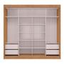 Imagem de Guarda-Roupa Casal Seul 100% Mdf 2 Portas 4 Gavetas com Espelho Freijo/Off White - Mx Móveis