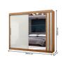 Imagem de Guarda-Roupa Casal Seul 100% Mdf 2 Portas 4 Gavetas com Espelho Freijo/Off White - Mx Móveis