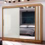 Imagem de Guarda-Roupa Casal Seul 100% Mdf 2 Portas 4 Gavetas com Espelho Freijo/Off White - Mx Móveis