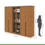 Imagem de Guarda-roupa Casal Solaris 6 Portas com Vidro 100% Mdf