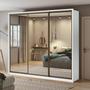 Imagem de Guarda-Roupa Casal Spazio 270 Super Glass 3 portas 6 Gavetas Branco