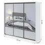 Imagem de Guarda Roupa Casal Spazio com Espelho Super Glass 270 Branco Brilho - Lopas