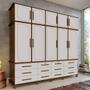 Imagem de Guarda Roupa Casal Triplex 10 portas 12 gavetas 100% MDF Berlim Malbec Off White