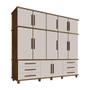 Imagem de Guarda Roupa Casal Triplex 12 Portas 6 gavetas Londres Malbec Off White