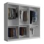 Imagem de Guarda Roupa Casal Vitor em MDF com 3 Portas e 6 Cabideiros Moderna