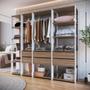Imagem de Guarda Roupa Closet 4 Peças com 2 Cabideiros 6 Gavetas e 11 Nichos Easy