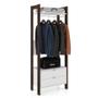 Imagem de Guarda Roupa Closet Az1011 Com 2 Gavetas 1 Cabideiro 1 Prateleira Branco/ Nogal - Tecno Mobili