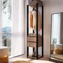 Imagem de Guarda-Roupa Closet Merlin com Cabideiro 2 GV Preto e Montana 183x40 cm