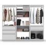 Imagem de Guarda Roupa Closet Modulado Com Gavetas E Cabideiros Branco Verona Shop JM