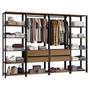 Imagem de Guarda-Roupa Closet Modulado Valencia 4 Gavetas 258cm Rustic/Preto Madesa 01