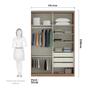 Imagem de Guarda Roupa Closet sem Porta 156,5cm 3 Gavetas, 2 Cabideiros e Prateleiras Connect Luciane Móveis