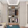 Imagem de Guarda Roupa Closet sem Portas Canto em U com 5 Peças, 6 Gavetas, 5 Cabideiros Prime Luciane Móveis