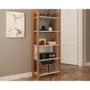 Imagem de Guarda Roupa Closet Solteiro AZ1005 Armário c/ 5 Prateleiras Amêndoa/Branco - Tecno Mobili