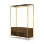 Imagem de Guarda Roupa Closet Solteiro Industrial Em Aço 2 Gavetas Imbuia Dourado Ahri Shop JM