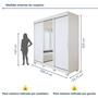 Imagem de Guarda Roupa com Espelho 3 Portas 3 Gavetas Saion Plus Porta Glass com Pés