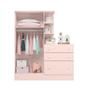 Imagem de Guarda Roupa Conjugado Com Cômoda Para Quarto De Criança Com 3 Gavetas Cabideiro E 2 Portas Rosa Qmovi