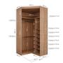 Imagem de Guarda Roupa de Canto Closet com 6 Prateleiras e Portas de Espelho Modular Hera Cabecasa Madeiramade