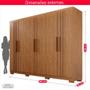 Imagem de Guarda-Roupa de Casal 100% MDF 6 Portas 4 Gavetas Valencia Ripado - Tudo de Móveis