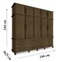 Imagem de Guarda Roupa de Casal Bettania com 5 Portas Malbec/Off White - Bela Móveis