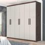Imagem de Guarda Roupa de Casal com 6 Portas e 4 Gavetas Plus Jacaranda / Off White -