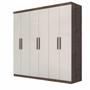 Imagem de Guarda Roupa de Casal com 6 Portas e 4 Gavetas Plus Jacaranda / Off White -