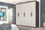Imagem de Guarda Roupa de Casal com 6 Portas e 4 Gavetas Plus Jacaranda / Off White -