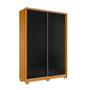 Imagem de Guarda Roupa Frizatto com 2 Porta de Correr e 3 Gavetas Sem Espelho em Carvalho com Preto Shop das Cabeceiras