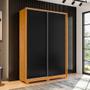 Imagem de Guarda Roupa Frizatto com 2 Porta de Correr e 3 Gavetas Sem Espelho em Carvalho com Preto Shop das Cabeceiras