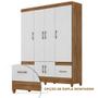 Imagem de Guarda Roupa Grande 6 Portas 2 Gavetas Naturale Branco Mex Shop JM