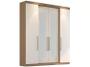 Imagem de Guarda roupa  herval ph 1717 - cor nogueira + off white - com espelho