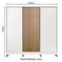 Imagem de Guarda Roupa Infantil 100% MDF Madesa Logan 3 Portas de Correr com Pés - Branco/Branco/Rustic