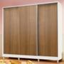 Imagem de Guarda Roupa Infantil 100% MDF Madesa Logan 3 Portas de Correr com Pés - Branco/Rustic